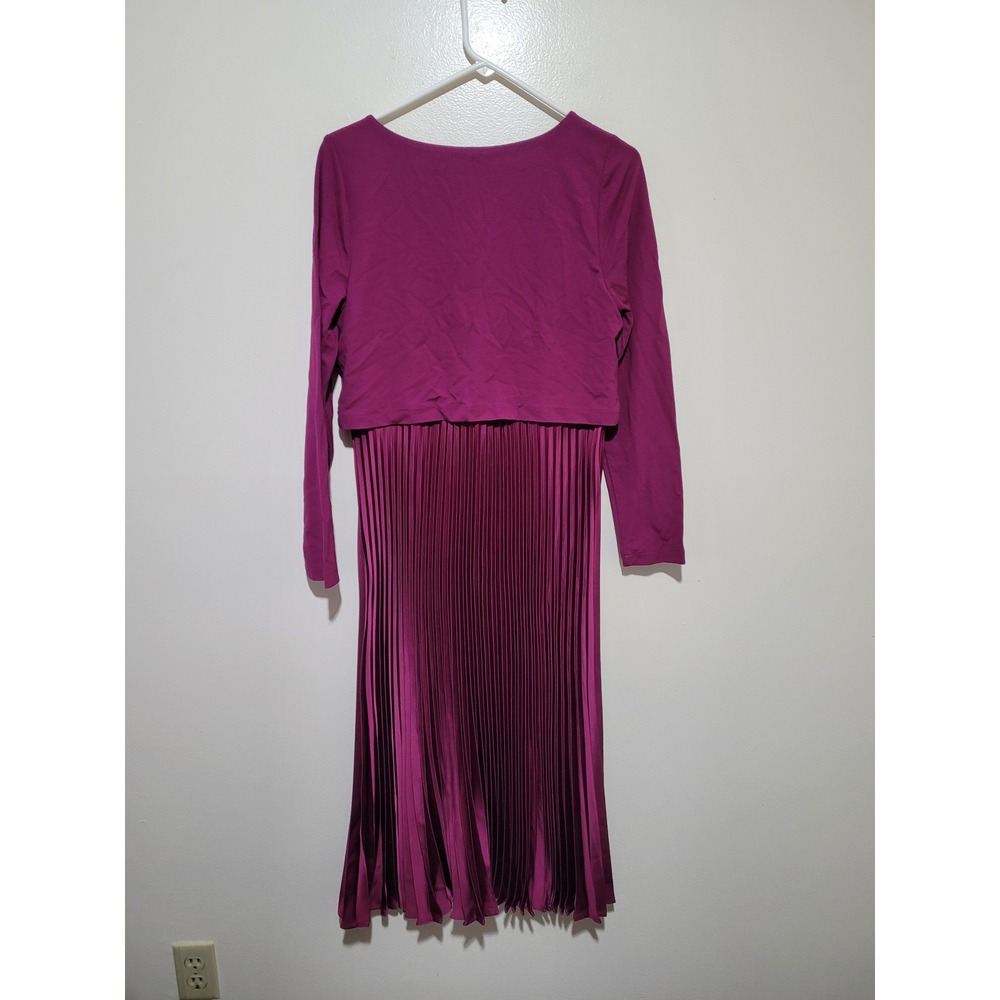 Soft Surroundings Pleated Midi Dress Womens Small Magenta Ex‎